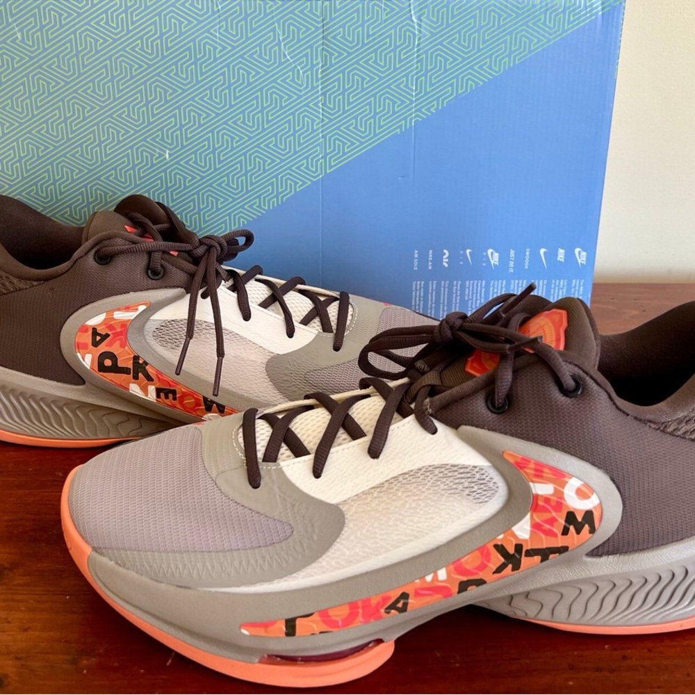 Nike Athletic Shoes - Gray, White, Orange, Black